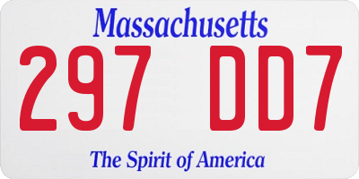 MA license plate 297DD7