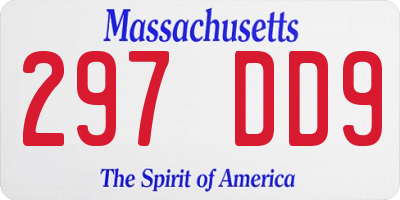 MA license plate 297DD9