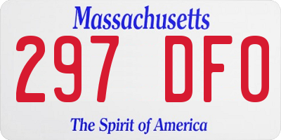 MA license plate 297DF0