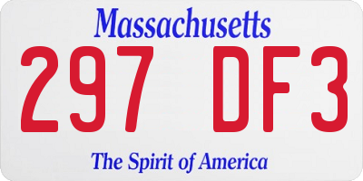 MA license plate 297DF3