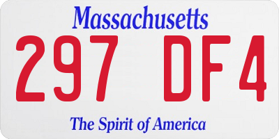 MA license plate 297DF4