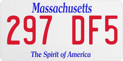 MA license plate 297DF5