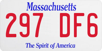 MA license plate 297DF6