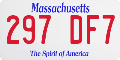 MA license plate 297DF7