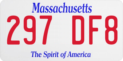 MA license plate 297DF8