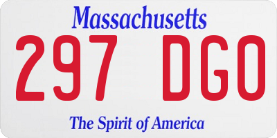 MA license plate 297DG0