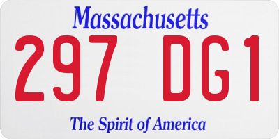 MA license plate 297DG1