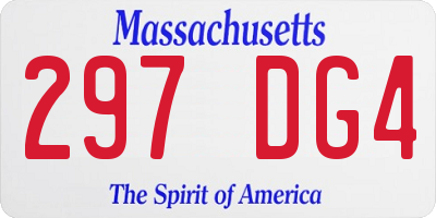 MA license plate 297DG4