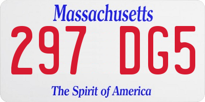 MA license plate 297DG5