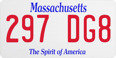 MA license plate 297DG8