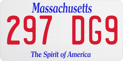MA license plate 297DG9