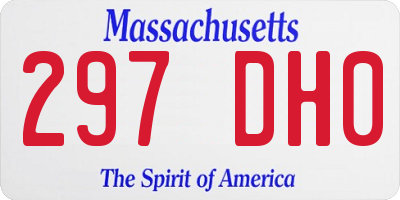 MA license plate 297DH0