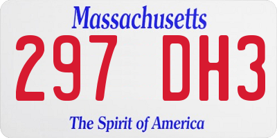 MA license plate 297DH3