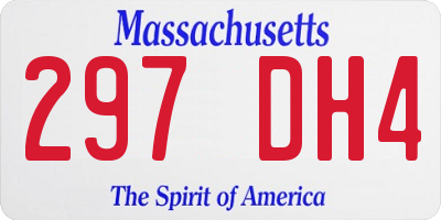 MA license plate 297DH4