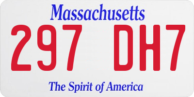 MA license plate 297DH7