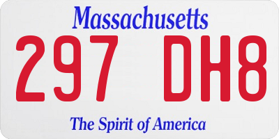 MA license plate 297DH8