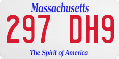 MA license plate 297DH9