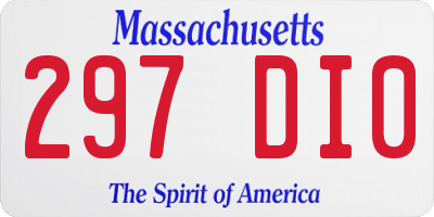 MA license plate 297DI0