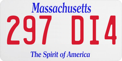 MA license plate 297DI4