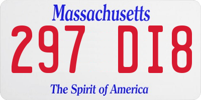 MA license plate 297DI8