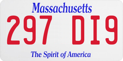 MA license plate 297DI9
