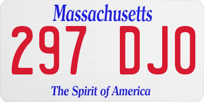 MA license plate 297DJ0