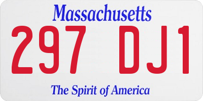 MA license plate 297DJ1