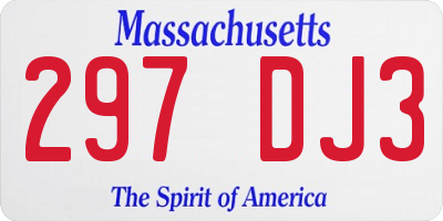 MA license plate 297DJ3