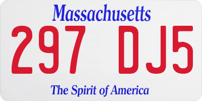 MA license plate 297DJ5