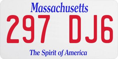 MA license plate 297DJ6