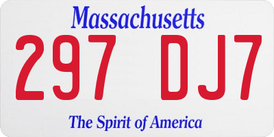 MA license plate 297DJ7
