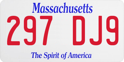 MA license plate 297DJ9
