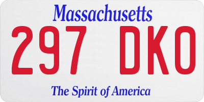 MA license plate 297DK0