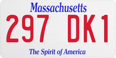 MA license plate 297DK1