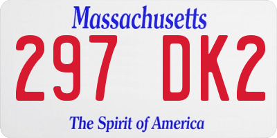MA license plate 297DK2