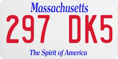MA license plate 297DK5