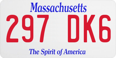 MA license plate 297DK6