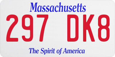 MA license plate 297DK8