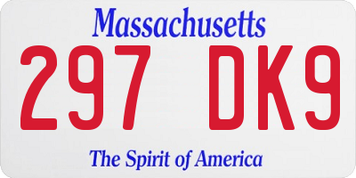 MA license plate 297DK9