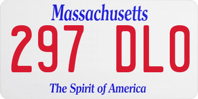 MA license plate 297DL0