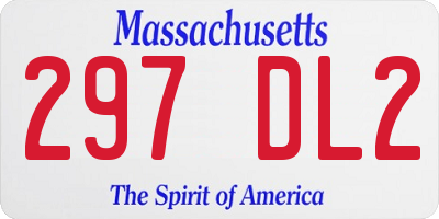MA license plate 297DL2