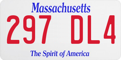 MA license plate 297DL4
