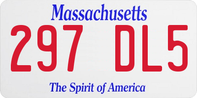 MA license plate 297DL5