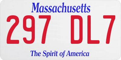 MA license plate 297DL7