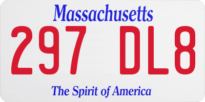 MA license plate 297DL8