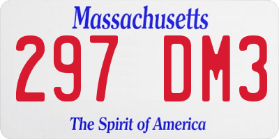 MA license plate 297DM3