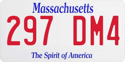 MA license plate 297DM4