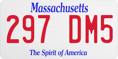 MA license plate 297DM5