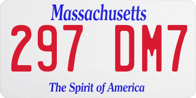 MA license plate 297DM7