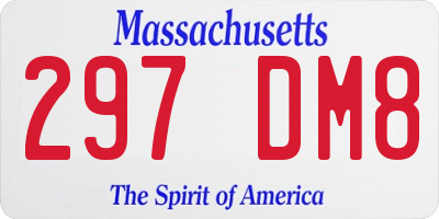 MA license plate 297DM8